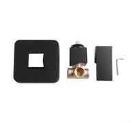 Brass Wall Mounted Hot and Cold Water Mixing Valve Body Concealed Shower Faucet with Single Handle Control for Bathroom Modern Design Black or Silver 1/2 Inches Interface 120mm(Black)