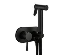 Brass Wall Mounted Hot Cold Water Handheld Bidet Sprayer Kit with Faucet Portable Toilet Cleaner Sprayer(Black)