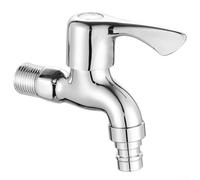 Brass Wall Mounted Washing Machine Faucet with Chrome Plating, Single Handle Lever for Water on/Off and Flow Adjustment, G1/2 Connection for Bathroom Sinks (1#)