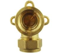 Brass Wall Plate Elbow 22mm x 3/4" BSP Female - Heavy-Duty Compression Fitting for Copper Pipe, Wall-Mounted Tap, Valve and Plumbing Connection - for Outdoor Tap, Heating, Water Supply Installations