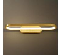 Brass Wall Sconce, 18W Modern Nordic Linear Wall Lamp, Bedroom Bedside Light Fixtures, Simple Strip Wall Light for Hallway, Bathroom, Stairwell(Three-Color Light)