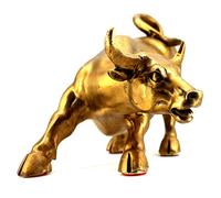 Brass Wall Street Bull Statue Home Living Room Office Decoration Good Luck And Wealth Thanksgiving/Christmas Handcrafted Gift