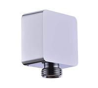 Brass Wall Supply Elbow, Nicmondo 1/2” Npt Square Shower Hose Connector, Drop Ell Wall-Mounted Union Water Outlet for Handheld Shower Handshower, Chrome