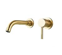 Brass WallMounteBathroom Sink Faucet 2Handle Hot & ColMixer Tap SoliBrass Basin Filler Antique Retro Style Tub Faucet for Classic Decor
