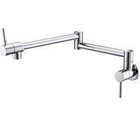 Brass WallMounted Pot Filler FaucetCold Water Kitchen Tap with Double Joint Swing Arm & 2Handle Design for Commercial SinFoldable & SpaceSaving Solut