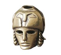 Brass Warrior Helmet Paracord Pendant | Skull Beads | Retro Warrior Helmet Beads | Long-Lasting | Multi-functional Design | For Bracelet Necklace Jewelry Making Crafting