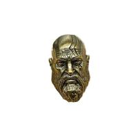 Brass Warrior Men's Head EDC Beads Pendant Jewelry Making Supplies,Personality War God Head Bead Diy Outdoors Tools Paracord Beads Charm Lanyard Hand-woven Accessories, Brass, No Gemstone, Brass, No