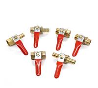 Brass Water Oil Air Gas Fuel Line Shutoff Ball Valve Pipe Fittings Pneumatic Connector Controller Handle 6-12MM Hose Barb Inline 1Pcs(F-H_10MM Barb)