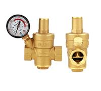 Brass Water Pressure Regulator Valve with Gauge, DN15 1/2" Adjustable Pressure Reducer 7.25-116 PSI Free Plumbing Reducer for House RV Irrigation System - Inlet Max 232 PSI