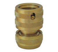 Brass Water Stop Connector Gold 1/2 Inch Hose Fitting Watering System Garden