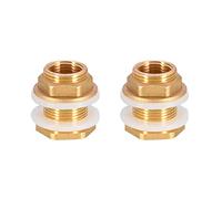 Brass Water Tank Connector, 2Pcs Water Tank Joint Water Butt Brass Connector with Rubber Seals (Male G3/4" to Female G1/2")
