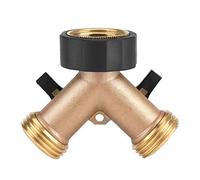 Brass Water Tap Adapter 2 Way Y Shape 3/4 Hose Connector for Garden Irrigation Durable Solid Brass YShaped Splitter with Independent OnOff Valves for Home Gardening and Washing (European Thread)