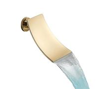 Brass Waterfall Faucet Spout Wall Mounted Bath Bathroom Water Outlet Accessories Chrome/Golden/Black/Nickel(Golden A)