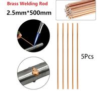 Brass Welding Rod 5PCS 1.0/1.5/2.0/2.5/3.2mm x 500mm Phosphor Copper Soldering Wire for Copper Pipe, Refrigerator & Air Conditioner Repair