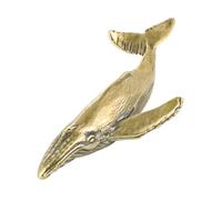 Brass Whale Sculpture Miniature Marine Animal Figurine Antique Metal Ornament Lucky Fengshuis Statue Desktop Decors Gift Vintage Brass Whale Figurine