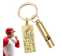 Brass Whistle - Gold Brass Loud Coaching Whistle - Multifunctional Sports Training Supplies, Auspicious Car Keychains Pendant For Man And Women