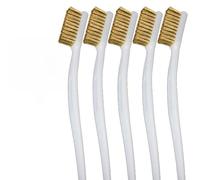 Brass Wire Brush 5 Pack Plastic Handle Hand Scrubber for Rust Removal on Non-Ferrous Metals Polishing Industrial Tools Cleaning