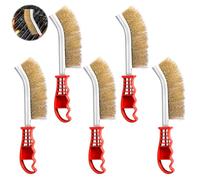 Brass Wire Brush 5 Pieces Wire Brushes for Cleaning Multipurpose Grill Brush Brass Brush for Cleaning Welding Slag and Rust and Grill Residue