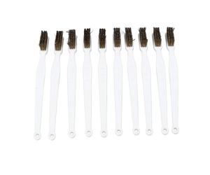 Brass Wire Brush Set for 3D Printer Nozzle and Hot End Cleaning, Curved Non Slip Handle Brass Brushes for Industrial Metal Parts and Grease Removal, 10 Pieces