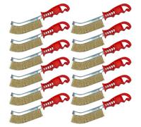 Brass Wire Brush Set - Multipurpose Wire Brushes for Cleaning with Easy to Grip Handle - Rust Remover for Metal and Heavy Dirt Cleaning - Pack of 12