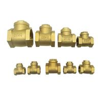 Brass Wire Mouth Horizontal Non-Return Valve Full Copper Female Thread Swing Check Valve 1/2" 3/4" 1" 1-1/4" 1-1/2" 2"(DN15)