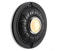 Brass Wired Doorbell, Home Front Door Replacement Round Iron Doorbell Push Button Wired Lighted LED, Edwardian Victorian Style Door Bell Push Button Round Bell