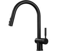 Brass with Down Pull Out faucets Commercial Faucet hot and Cold Water Deck Mounted Single Handle Kitchen Sink taps,blac Economic