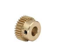 Brass Worm Gear Wheel, Spur Gear 0.5M 32T Copper Brass Teeth Ht 5mm Total Ht 10mm For Transmission Multiple Sizes(6.35mm)