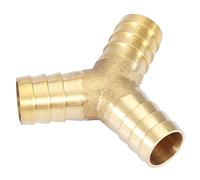 Brass Y Barbed Connector 3-Way Brass Fuel Hose Fitting Barbed Tee Connector Intersection Split Joint Adapter(14mm 1pcs)