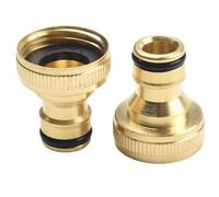 Brass Y-Type Garden Hose Splitter 6.73x8cm Adjustable Flow Two Outlet | Copper construction for durability For lawn irrigation garden watering car washing Individual valves for flow control