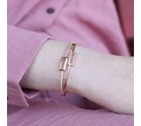 Brass Zircon Rectangle Luxury Wrist Bangle Bracelet The Colourful Aura Gold One Size