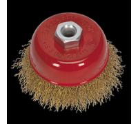 Brassed Steel Crimped Wire Cup Brush Ø75mm M10 x 1.5mm