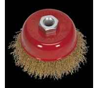 Brassed Steel Crimped Wire Cup Brush Ø75mm M14 x 2mm