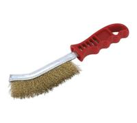 Brassed Steel Wire Brush - Curved Composite Handle - Rust Removal Brush