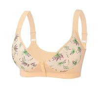 Brassiers Soft Stretch For Elderly Ladies Comfortable Bras For Older Ladies Front Fasting With Back Support Skin Friendly Lingerie Comfortable Soft Bralette Casual Wireless Underwear Print Bra