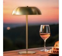 BRASSLISM Gold Cordless Table Lamp - Rechargeable Touch Lamp with 3-Color Dimming & Adjustable Height，Battery Powered lamp for Bedside, Bar, Desk, Outdoor Patio,Restaurant, Modern Luxury Decor