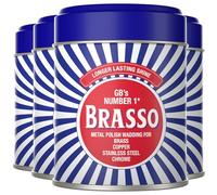 Brasso Metal Polish Wadding Pack of 4, 75g Each - Multi-Metal Polish