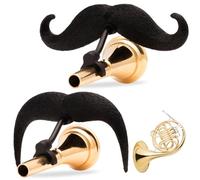 Brasstache 2.0 Combo Pack - [2-Pack] The Original Clip-on Mustache for Brass Instrument Mouthpieces, XL and Handlebar Combo Version (French Horn)