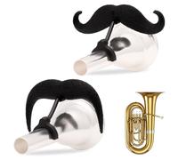 Brasstache 2.0 Combo Pack - [2-Pack] The Original Clip-on Mustache for Brass Instrument Mouthpieces, XL and Handlebar Combo Version (Tuba)