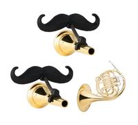 Brasstache 2.0 for Kids - (2-pack) Clip-on Mustache for Brass Players, Original Mustache Size (French Horn)