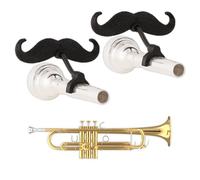 Brasstache 2.0 for Kids - (2-pack) Clip-on Mustache for Brass Players, Original Mustache Size (Trumpet)