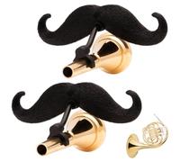 Brasstache - (2-pack) Clip-on Mustache for French Horn Mouthpiece, XL (2-Pack, French Horn)