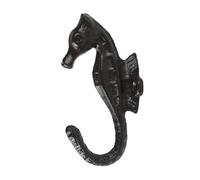 BRASSTAR Cast Iron Seahorse Shape Wall Hooks Coat Rack Hangers Rustic Decorative Wall Mounted Rust Color Practical Tool TQGJPT564