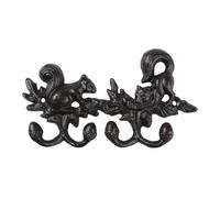 BRASSTAR Cast Iron Squirrel Shaped 4 Coat Hooks Wall Mounted Retro Hanger for Hanging Coats, Bags, Hats, Towels, Keys, Tools, Home Farmhouse Garden Decor TQOKPT33