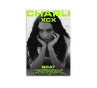 Brat-Charli XCX Poster Aesthetics Canvas Wall Art Living Room Poster Modern Home Decoration Printing Poster Home Office Decoration Canvas Poster Art Poster DecorationUnframe-style-312x18inch(30x45cm)