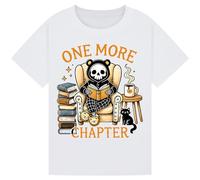 Bratatatmania One More Chapter | Cozy Skeleton Reader in Pajamas | Cute Aesthetic Book & Coffee Lover Art | Fun Gift for Kids, Girls, Boys, Men & Women | World Book Day Reading Design White L