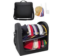 BRATEAYA Large Baseball Cap Bag, Hat Organizer Carrier for Travel and Moving, Portable Hat Storage Bag for 20-24 Caps, Cap Traveling Bag for Men, Black