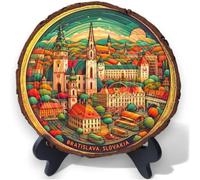 Bratislava Slovakia Travel Souvenir - Castle District Wood Slice Plaque Ideal for History Buffs & Central Europe Travel Fans
