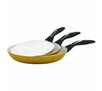 BRATmaxx 04345 Induction Pan Set, 3 Pieces | Ceramic Coated Pan | Non Stick