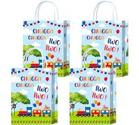 Brattol 16 Pcs Chugga Chugga Two Two Birthday Party Bags Train Theme Design - Ideal Train Birthday Decorations & Party Supplies for Two Years Old Baby’s Celebrations, Precious Mothers